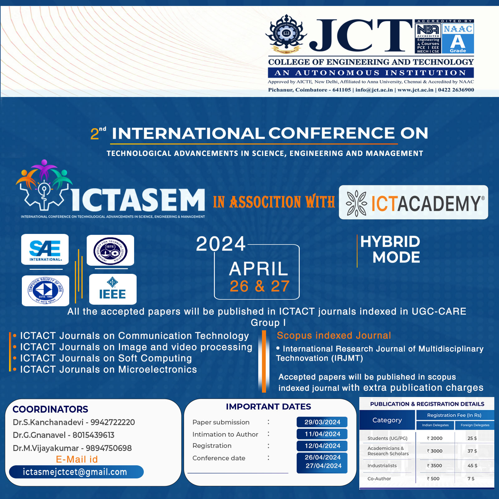 International Conference on Technological Advancements in Science, Engineering and Management ICTASEM-24